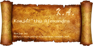 Komjáthy Alexandra névjegykártya