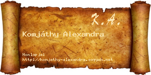 Komjáthy Alexandra névjegykártya