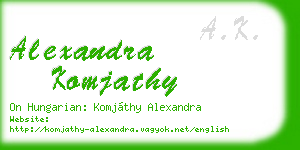 alexandra komjathy business card