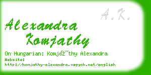 alexandra komjathy business card